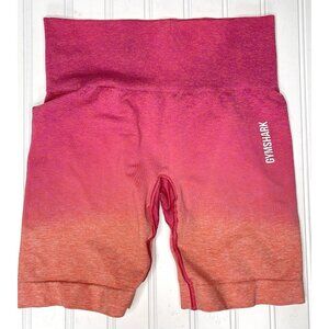GYMSHARK Women's Pink Orange Ombre Athletic Compression Shorts